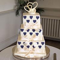 Hearts wedding cake
