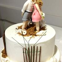 surf wedding cake