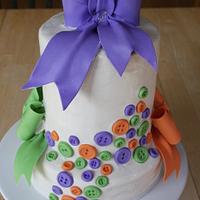 Buttons and Bows Baby Shower Cake