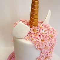 Pink Unicorn Rainbow Cake
