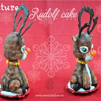 Rudolf cake with a very shiny nose
