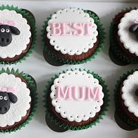 Sheep themed Mother's Day Cupcakes