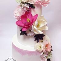 Floral wedding cake