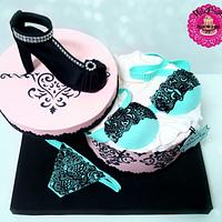Sexy lingerie and shoe cake