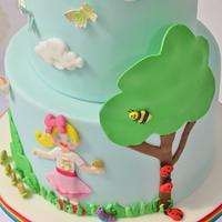 Garden girl birthday cake