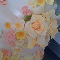 Vintage Floral Four-tier Cake
