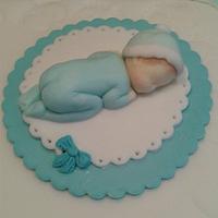 Sleeping baby Christening cake 