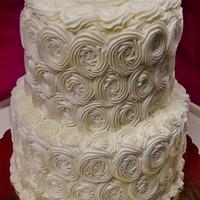 Rosette buttercream 2-tier wedding cake