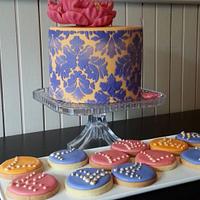Bright and colourful surprise birthday cake with cookies