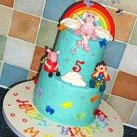 Rainbow character cake