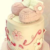 Quilling and crochet baby cake
