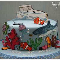Sea Fishing Birthday Cake