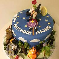 Birthday cake inspired by the books of Julia Donaldson and Axel Scheffler