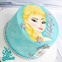 Princess Elsa painted cake