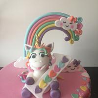 Unicorn 1st birthday cake 
