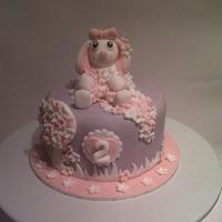 Baby girls bunny cake