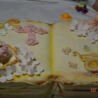 baptism book cake