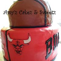 Chicago Bulls/Miami Heat basketball cake
