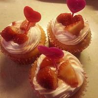 Fruity strawberry cupcake dessert