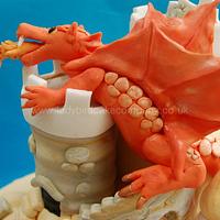 Dragon and castle cake