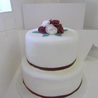 Simple Rose Wedding Cake