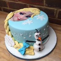 Frozen Elsa & Olaf cake