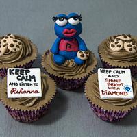 'Cookie Monster as Rihanna' Cupcakes