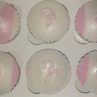 Pastel pink candy cane cupcake set