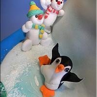 Ice cake with penguins