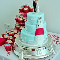 Portland lighthouse wedding cake
