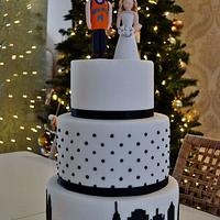 New York theme wedding cake 