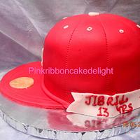 RED Snapback cap cake for a young man