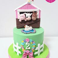 Cute & girly farm cake