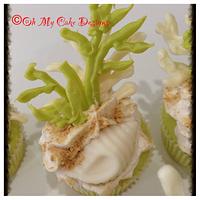 Coral cupcakes