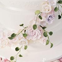 Blush, Lilac and Ivory wedding cake