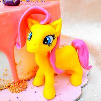 Little poney drip cake
