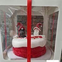 Gnome Christmas cake 