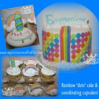 Rainbow Dots Cake & Cuppies
