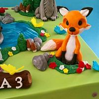 Forest animal cake