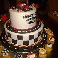 Movie "Cars" Cake & Cupcakes
