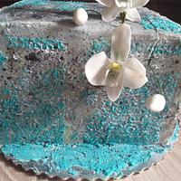  cake with orchid