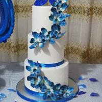Torta orchidee blu 