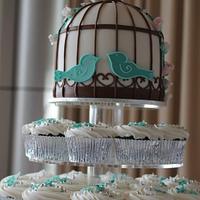 bird cage cupcake theme