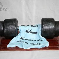 Old barbell cake
