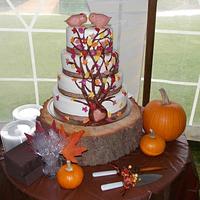 fall tree/leaves wedding cake!