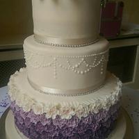 Ruffle rose Wedding cake 