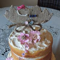Rustic engagement cake