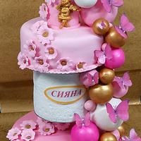 Cake with balls and Butterfly