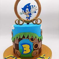 Sonic the hedgehog birthday cake and cupcakes 