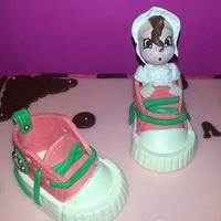 A baby girl in a shoe!